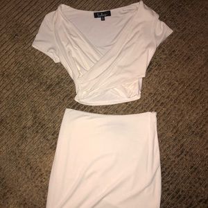 Lulu’s by your side white two piece dress